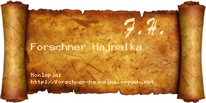 Forschner Hajnalka névjegykártya